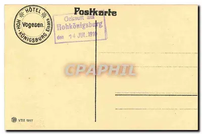 Hohkönigsburg — Wyjście do Bollwerk — Hôtel Vogesen, Eisass — Rewers