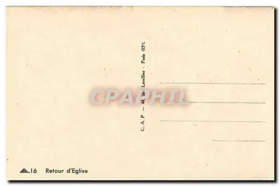 Retorno da Igreja — aldeia com colmatações — C.A.P. 16, Paris — Verso