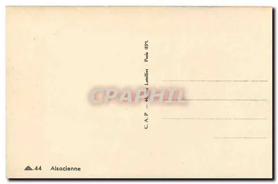 Jovem mulher em traje tradicional — Alsaciana — C.A.P. 44, Le Tellier, Paris — Verso