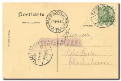 Château de Hohkönigsburg — Alsace — éditeur non identifié, n° de série non visible — Verso