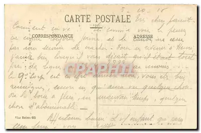 Reims — Rue Cité — segunda ano de bombardeio 1914-15-16 — Verso