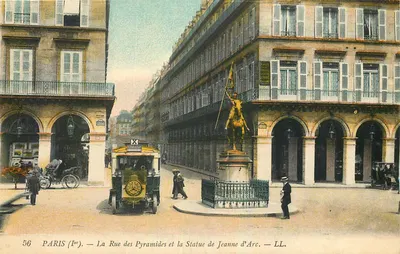 Paryż (1er) — Rue des Pyramides i Statua Jeanne d'Arc — LL. n°56