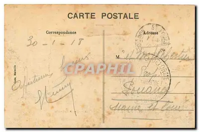 Stara pocztówka Marsylia — Portal Aix — Arc de Triomphe — Rewers