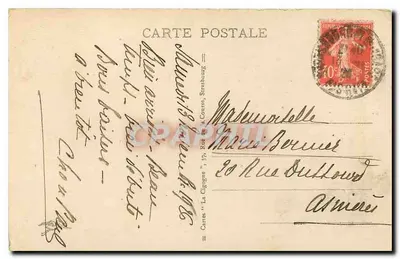 Estrasburgo — A Catedral — Cartas 'A Cegonha' — Verso