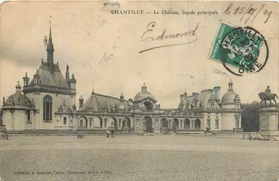 Chantilly — O Castelo, fachada principal — Coleção H. Commien, Tallois, Restaurante, em frente à Estação