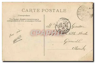 Pałac w Fontainebleau — Sala Tronowa — Wydawca É.D. nr 262 — Rewers