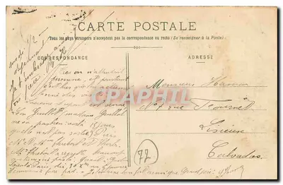 Palácio de Fontainebleau — A Grade de Honra e a Praça dos Adeuses — editor G. P. R. n°26 — Verso