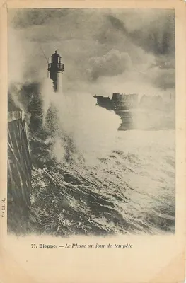 Dieppe — O Farol em um dia de tempestade — Ed. M. n°77