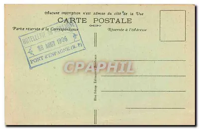 Wodospad Pont d'Espagne — Okolice Cauterets — Bloc frères, nr 40 — Rewers