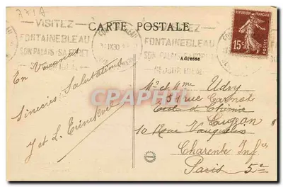 Floresta de Fontainebleau — Dolmen d'Adolphe Joanne — Coleção Artística L. M. — Verso