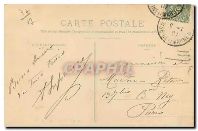 Floresta de Fontainebleau — Rocher de Plutus (Mont Aigu) — Editor E. T. n° 377 — Verso