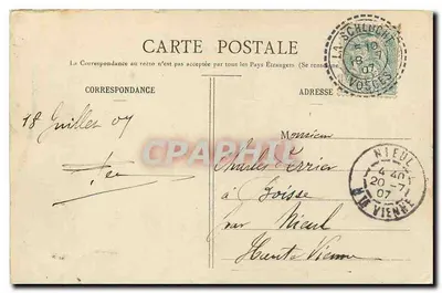 Les Vosges — Gérardmer, Vallée des Lacs, Lacs de Retournemer et de Longemer — wydawca: La Société des Cartes Postales, N° 1054 — Rewers