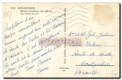 Gérardmer — Klimatyczna stacja (Wys. 666 m) — Foto BARIN n°215 — Rewers