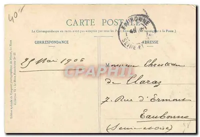 LE MANS - Schody dawnego mięsnego rynku - Pozostałości starych murów — Cliché J. Garczynski, n°43 — Rewers