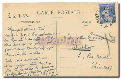 As Riberas da Vendée em Orbrie — Coleção A Robin, Fontenay-le-Comte, n°1466 — Verso