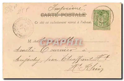 Lacs de Retournemer & de Longemer — Gérardmer — Éditeur A.L. Walck, N 313 (1908-1918) — Rewers