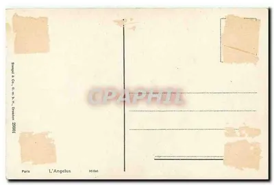 Jovem homem e jovem mulher em um campo — cena de vida rural — editor L'Angelus, série Millet 298901 — Verso