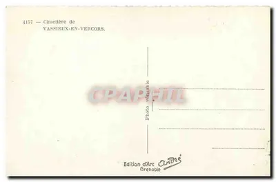 Cmentarz w Vassieux-en-Vercors — ogólny widok — Wydawnictwo Art André, Grenoble — Rewers