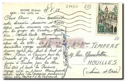 Nyons (Drôme) — Uma velha rua — Les Éditions du Sud — Verso
