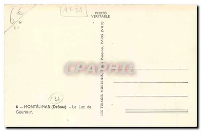 Montélimar (Drôme) — O Lago de Gournier — Editor Pasquier, Paris — Verso