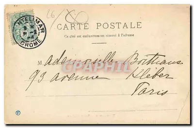 Montélimar — Velho Castelo — Papeterie Chapuis, Montélimar — Verso