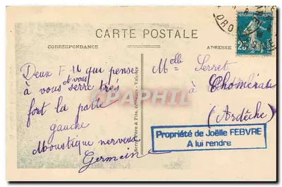 Valência — Ruínas de Crussol — Serrère & Fils, n°39 — Verso