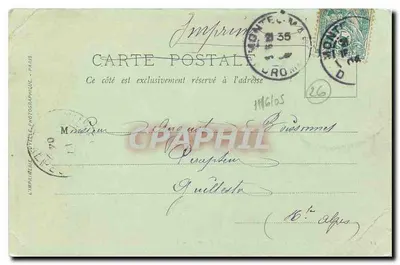 Bilhete postal antigo Montelimar A vista do Jabron do Pont de Pierre — Verso