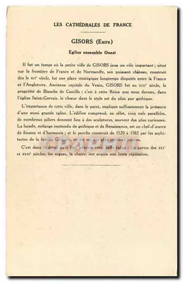 Gisors (Eure) — Igreja (Conjunto Oeste) — Coleção da Kolarsine e da Solução Pautaubege — Verso
