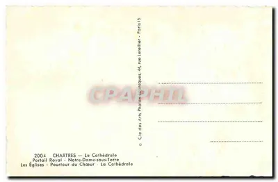 Chartres — Katedra — Widok panoramiczny i wewnętrzny — Rewers
