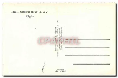 Nogent-le-Roi — A Igreja — Photo-Édition E. Mignon, Villeteneuve-la-Grenouillère (Yonne) — Verso