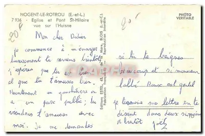 Nogent-le-Rotrou — Igreja e Ponte Saint-Hilaire — Editor Estel — Verso