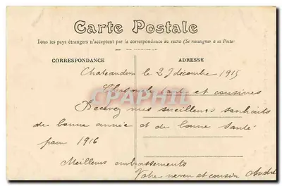 Châteaudun — O Castelo — Escada de Honra do Século XVI — Sté Française de Phototypie — Verso