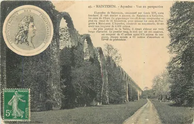 Maintenon - Aqueduto - Vista em perspectiva — editor Lh. Ponceau, série 45