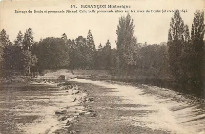 BESANÇON Histórico — Barragem do Doubs e promenade Micaud — n°42
