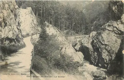 Gorges do Areuse — O Sentier — Cliché Ch. Simon édit., Marche, n° 659