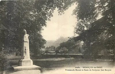 Passeio Micaud e Busto do Escultor Just Becquet — Besançon-les-Bains, n° 20082
