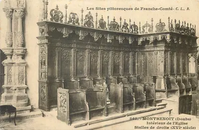 Montbenoît (Doubs) — Interior da Igreja, Stalles de direita (século XVI) — C. L., B. n° 861