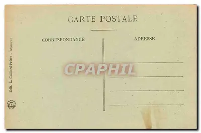 Fronteira França-Suíça — As Gorges do Doubs — Vista tirada do Caminho Suspenso — Editor L. Galliard-Prêtre, Besançon, n° 1181 — Verso