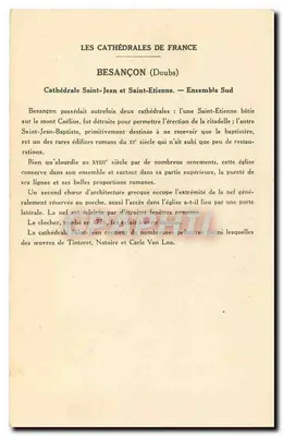 BESANÇON (Doubs) — Katedra św. Jana i św. Etienne — Zespół Południowy — 5. seria — Kolekcja Paulauberge — Rewers
