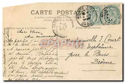 Montélimar — Widok ogrodu — rond-point de la Musique — Wydawnictwo J. Brun et Cie, Carpentras — Rewers