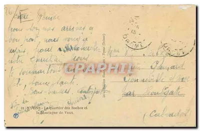 Nyons - Dzielnica Roches i góra Vaux — Wydawnictwo Biała - Nyons (Drome) n°40 — Rewers