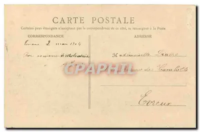 Eureux — Panorama, strona wschodnia — G. Lebigre, wydawca — Rewers