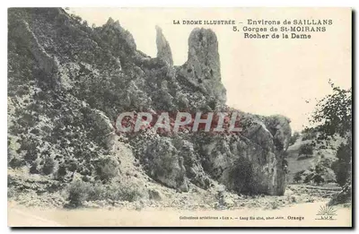 Gorges de St-Moirans — Rocha da Senhora — La Drome Illustrée, n°5, edição Lang fils, Orange