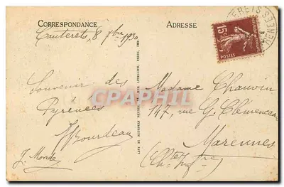Cauierets — O Pic Péguère — LL 174 — Verso
