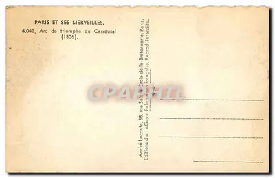 Arc de Triomphe du Carrousel — Paryż — Wydawnictwo Sztuki «Guy» — Rewers