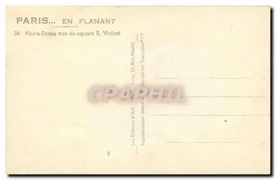 Notre-Dame w Paryżu — widok z placu R. Viviani — Les Éditions d'Art — Rewers