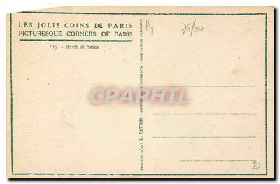 Notre-Dame di Parigi — Bordi della Senna — Editore L. Patras — Verso