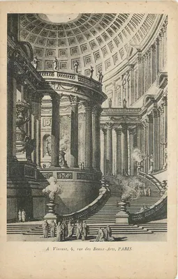 Interior de um grande salão clássico — A Vincent, 4, rue des Beaux-Arts, PARIS