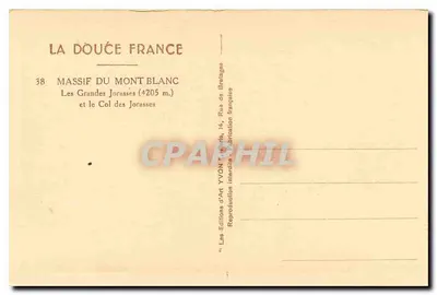 Wielkie Jorasy — Massif du Mont Blanc — Wydawnictwo AH YVON — Rewers