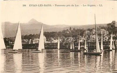 EVIAN-LES-BAINS - Panorama tirado do Lago - Les Régates - LL